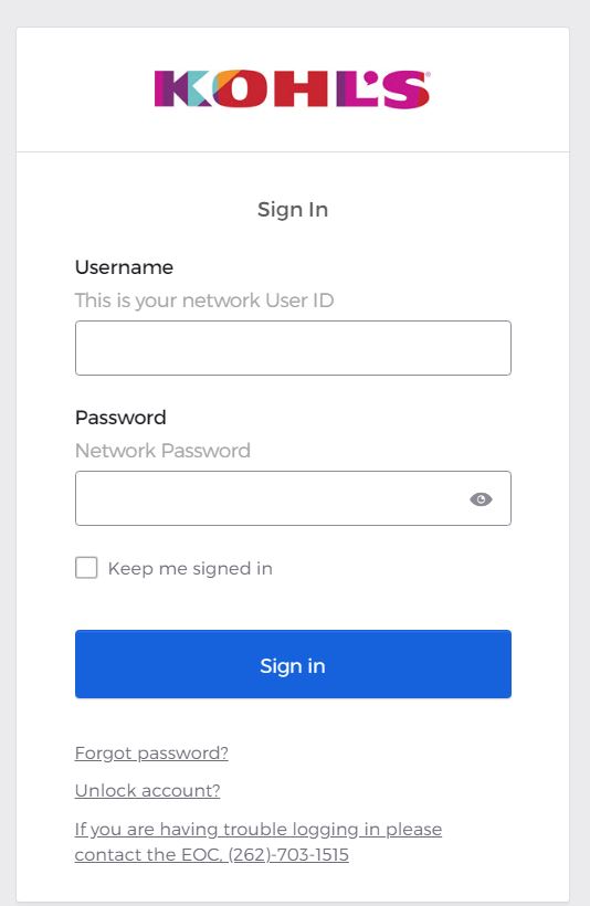 MyHR Kohls Login